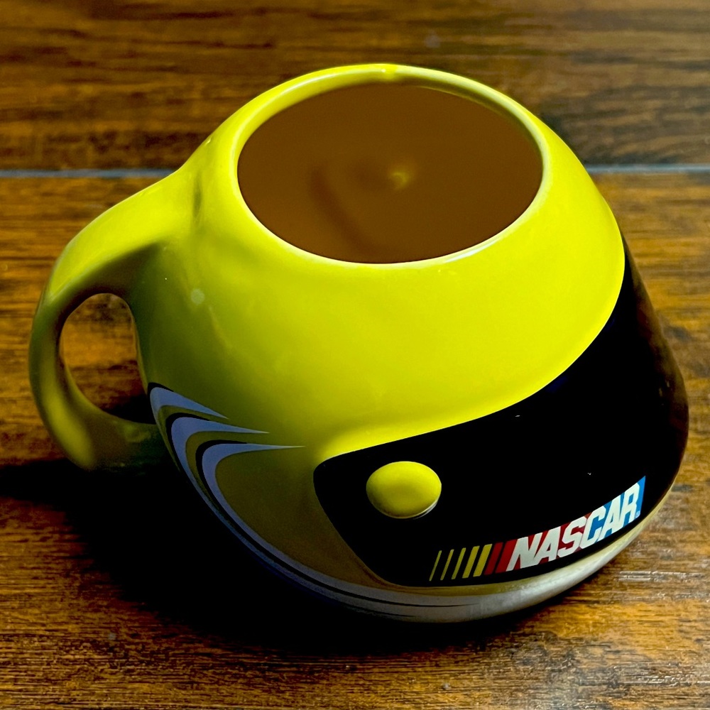 NASCAR Yellow Coffee Mug Vintage 16 Oz Cup